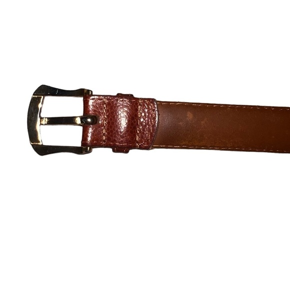 {Christian Dior Men’s Made in Spain Brown Leather Belt Size 34} - Picture 5 of 9